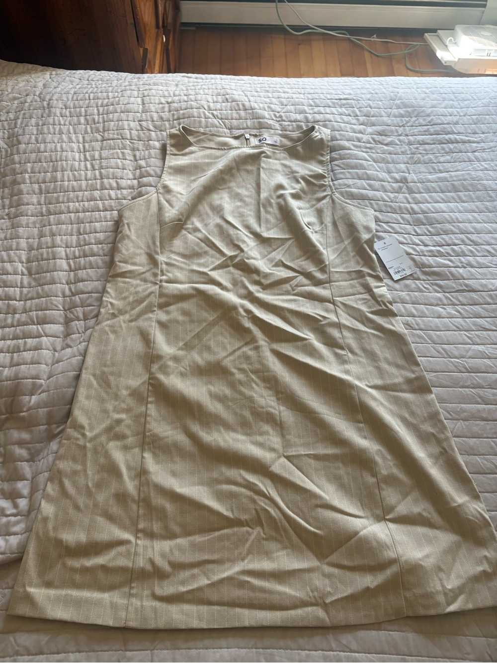 Soho Sleeveless Cream A-Line Dress